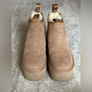UGG Tan Suede Winter platform Chelsea Boots